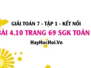Bài 4.10 SGK Toán 7 tập 1 Kết nối tri thức
